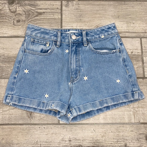High Waisted Daisy Denim PacSun Mom Shorts - Picture 11 of 11